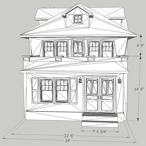 3ds exterior craftman house - House Craftsman Narrow Lot... by chaosfractal
