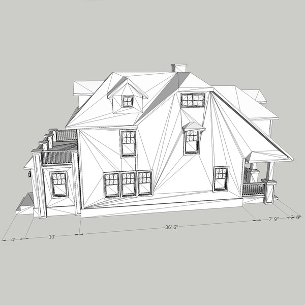 3ds exterior craftman house - House Craftsman Narrow Lot... by chaosfractal