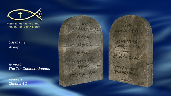 3d model stone commandments - Ten Commandments Stone Tablets by Whong