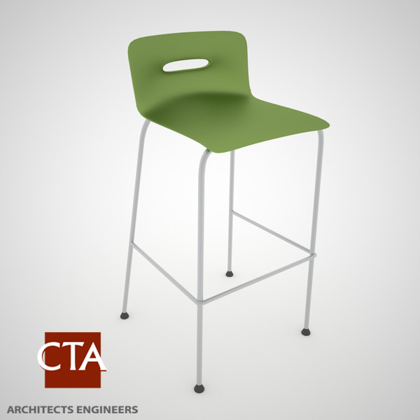 modern bar stool 3d 3ds - Casper Bar Stool by CTA AE