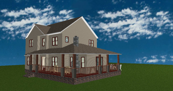 3d model stunning house - Craftsman House by elijah3d