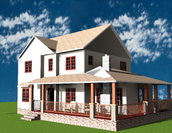 3d model stunning house - Craftsman House by elijah3d