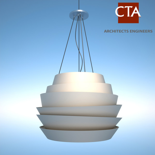 modern pendant light 3d 3ds - Ceiling Light Fixture by CTA AE