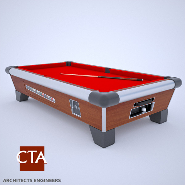 pool table 3d model - Pool Table by CTA AE