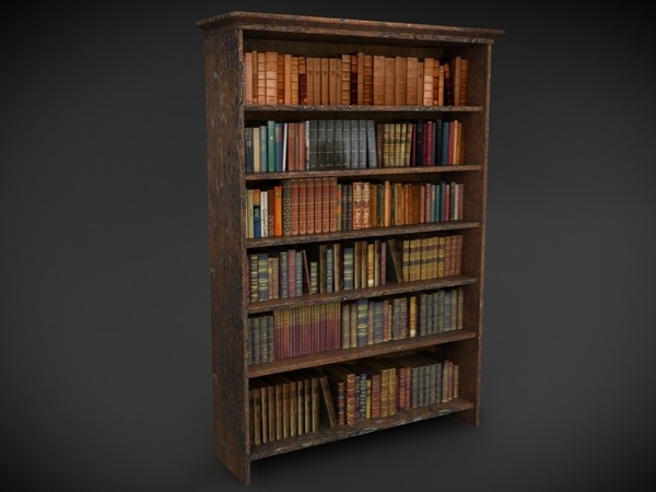 3d model antique bookshelf - antique bookshelf by denisVFX