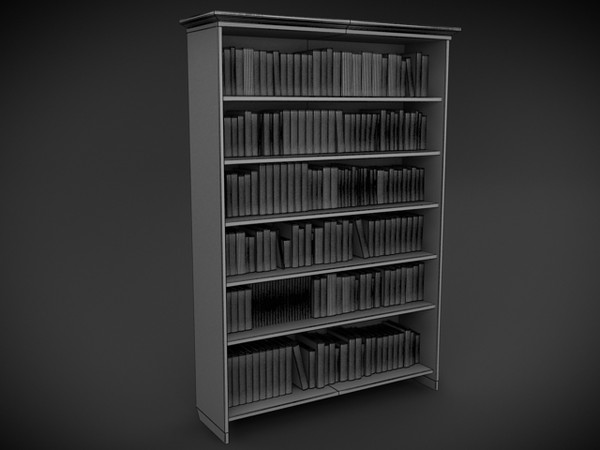 3d model antique bookshelf - antique bookshelf by denisVFX