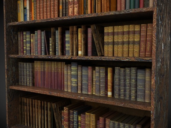 3d model antique bookshelf - antique bookshelf by denisVFX