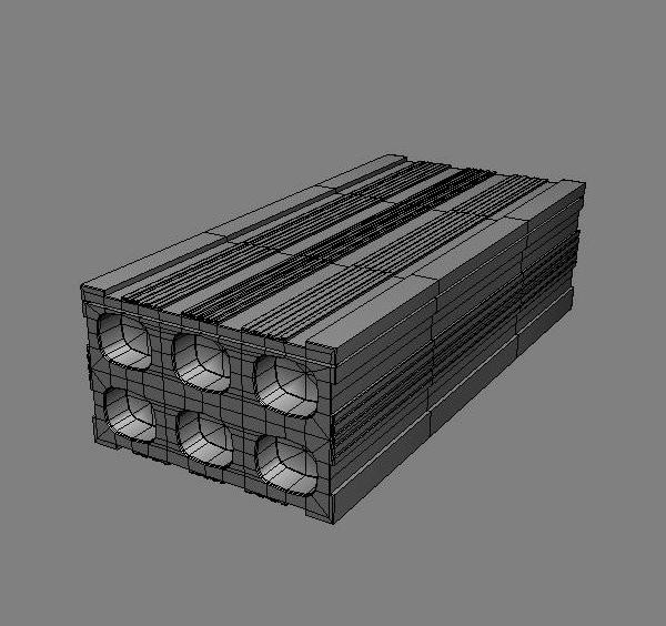 3d brick wooden box model - Wooden Brick Box by Sirren