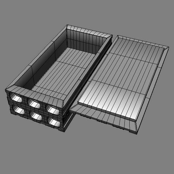 3d brick wooden box model - Wooden Brick Box by Sirren