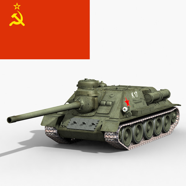 3d soviet tank destroyer - SU 100 Soviet tank destroyer by Sandu_Bublic