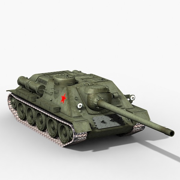 3d soviet tank destroyer - SU 100 Soviet tank destroyer by Sandu_Bublic
