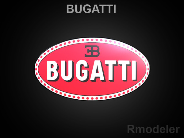 3d logo bugatti model - Bugatti 3d Logo by Serega Rozhnov