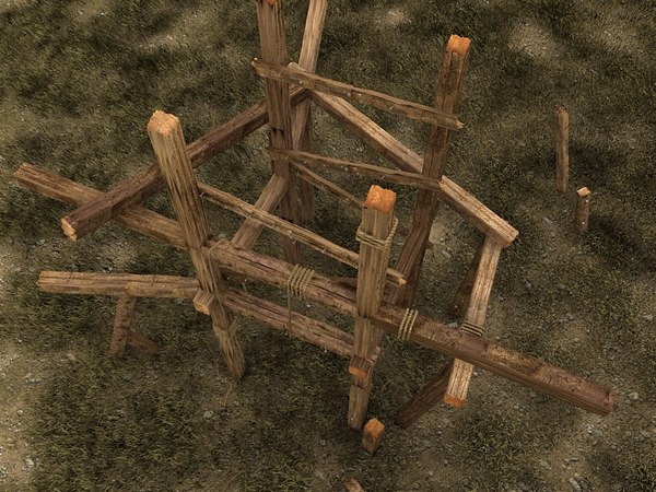 wooden wood beam 3d model - wooden beams constructions textured collection by Litarvan
