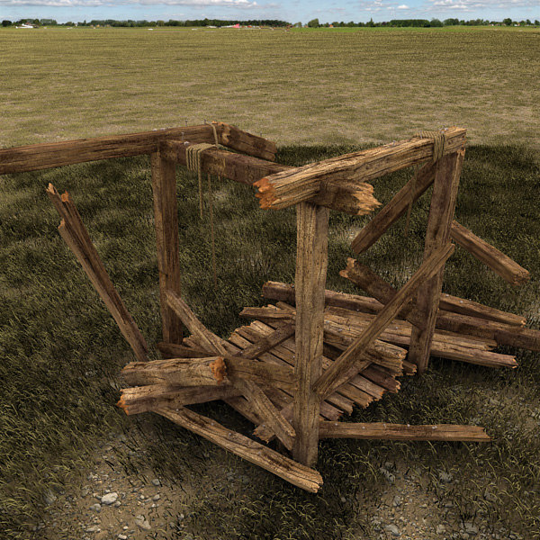 wooden wood beam 3d model - wooden beams constructions textured collection by Litarvan