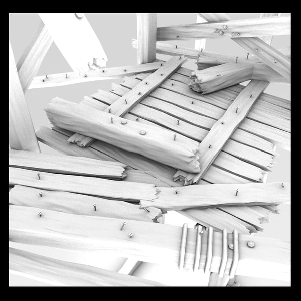 wooden wood beam 3d model - wooden beams constructions textured collection by Litarvan