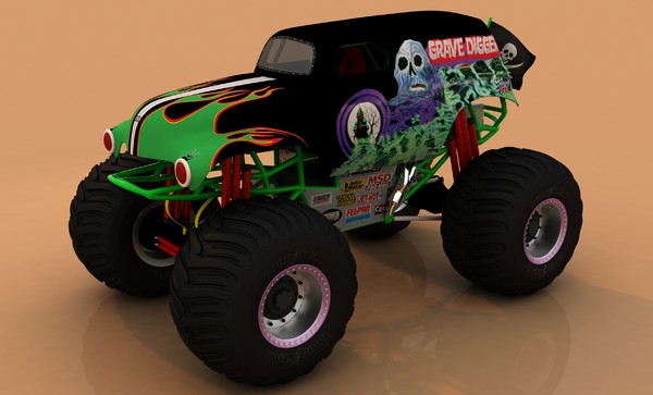 grave digger monster truck 3d model - Grave Digger Monster Truck by exceptioon