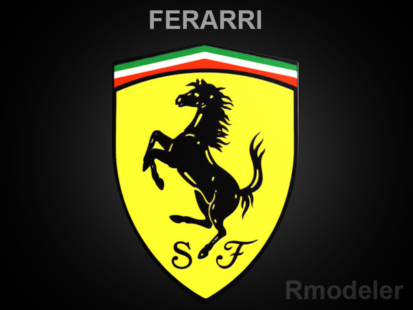 3dsmax car vehicles - Ferarri 3d Logo by Serega Rozhnov
