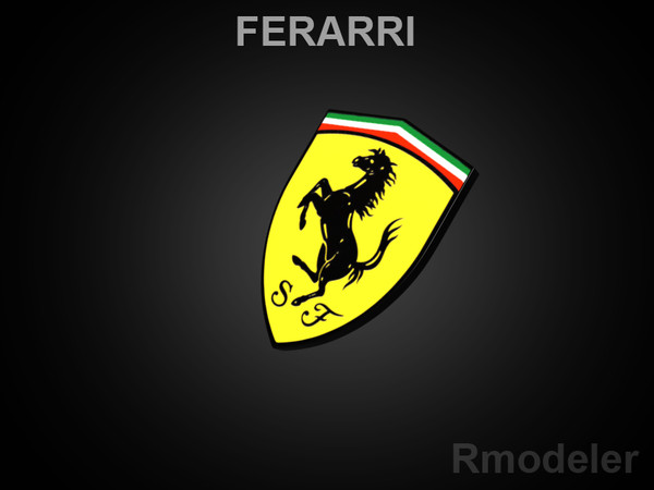 3dsmax car vehicles - Ferarri 3d Logo by Serega Rozhnov