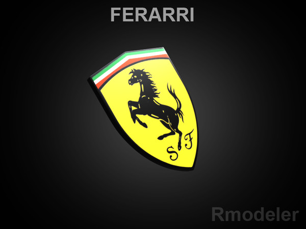 3dsmax car vehicles - Ferarri 3d Logo by Serega Rozhnov