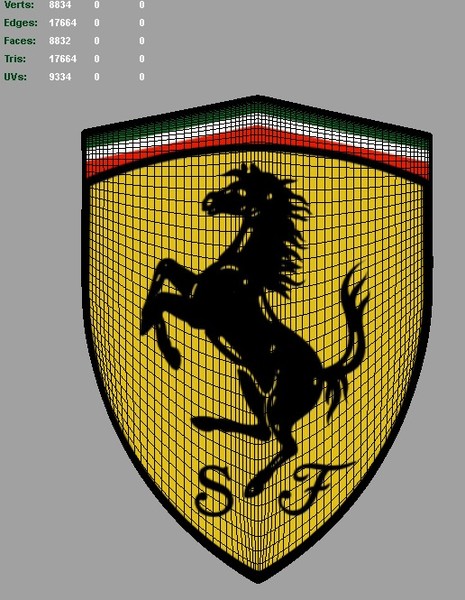 3dsmax car vehicles - Ferarri 3d Logo by Serega Rozhnov