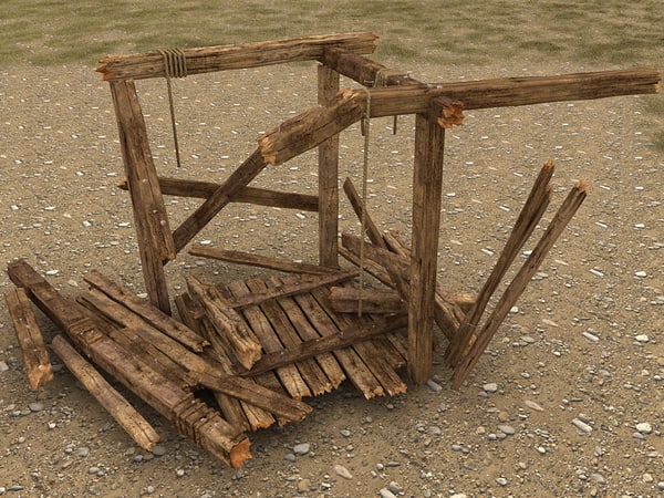 wooden wood beam 3d model - wooden beams constructions textured collection by Litarvan