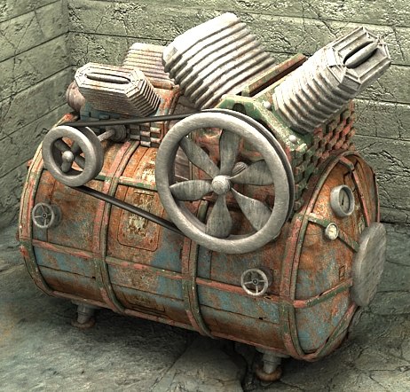 3d model of compressor - Compressor textured by Litarvan