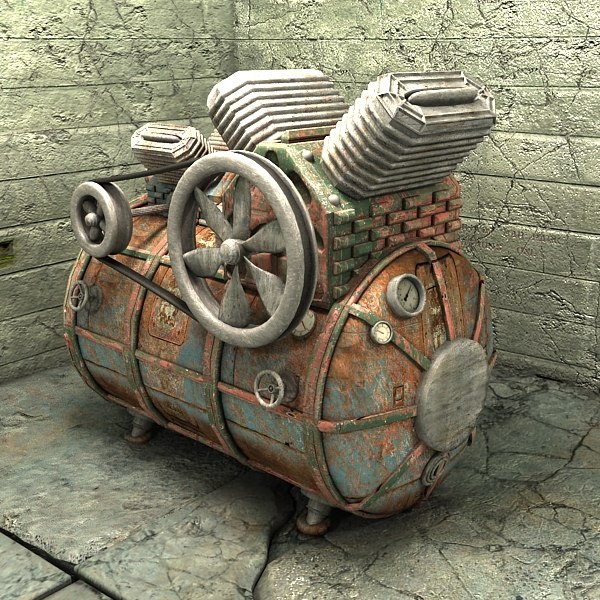 3d model of compressor - Compressor textured by Litarvan