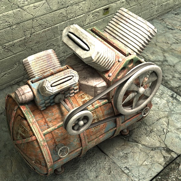 3d model of compressor - Compressor textured by Litarvan