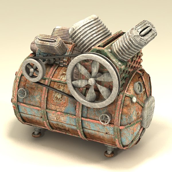 3d model of compressor - Compressor textured by Litarvan