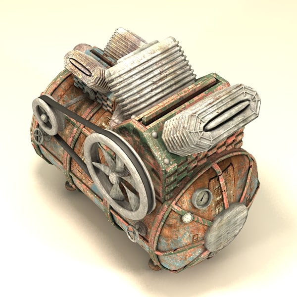 3d model of compressor - Compressor textured by Litarvan