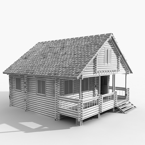 wooden house max - Wood House by HD_Ready