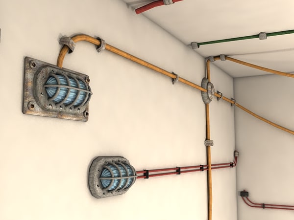 cables wall 3d model - cables on wall collection textured by Litarvan