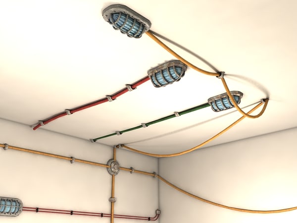 cables wall 3d model - cables on wall collection textured by Litarvan