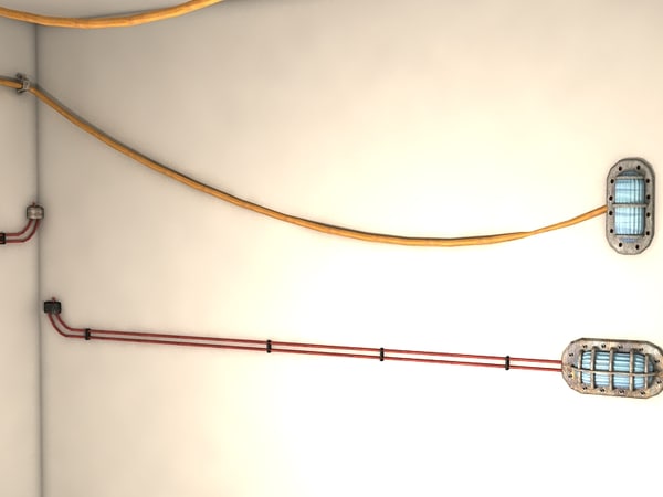 cables wall 3d model - cables on wall collection textured by Litarvan