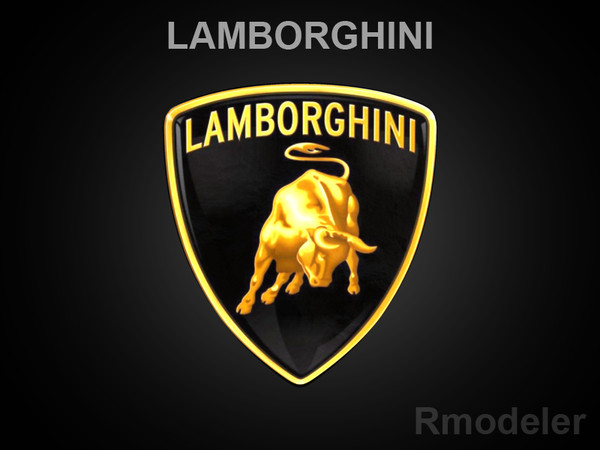 fbx lamborghini car - Lamborghini 3d Logo by Serega Rozhnov