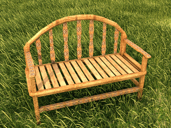 3d wooden bench wood - wooden bench textured by Litarvan