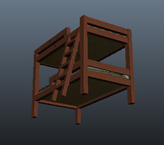 bunk bed bunkbed 3d model - Bunkbed by elijah3d