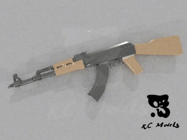 3d model ak47 rifle - ak47... by tywysogc