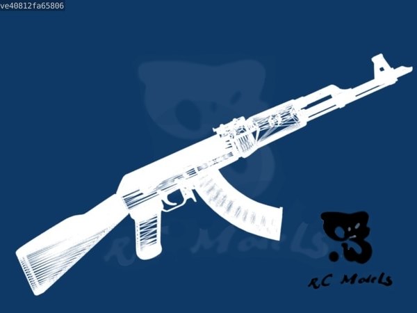3d model ak47 rifle - ak47... by tywysogc