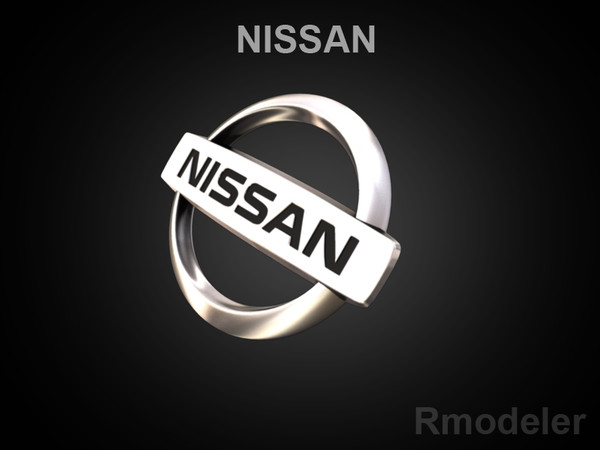 nissan logo 3d obj - Nissan 3d Logo by Serega Rozhnov