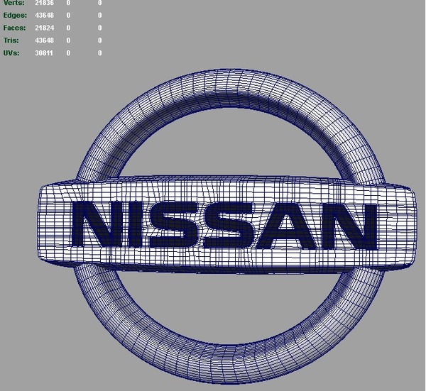 nissan logo 3d obj - Nissan 3d Logo by Serega Rozhnov