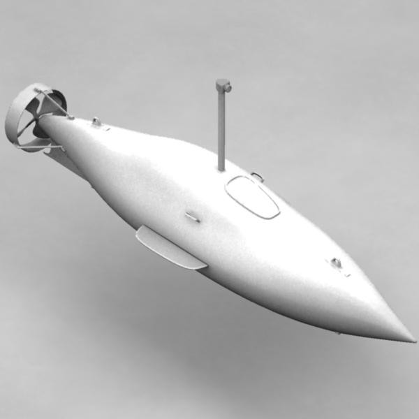 3d model 19th century submarine prototype - 19th Century Submarine Prototype by Sirren