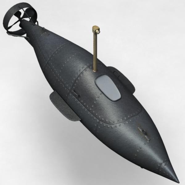 3d model 19th century submarine prototype - 19th Century Submarine Prototype by Sirren