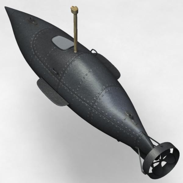3d model 19th century submarine prototype - 19th Century Submarine Prototype by Sirren