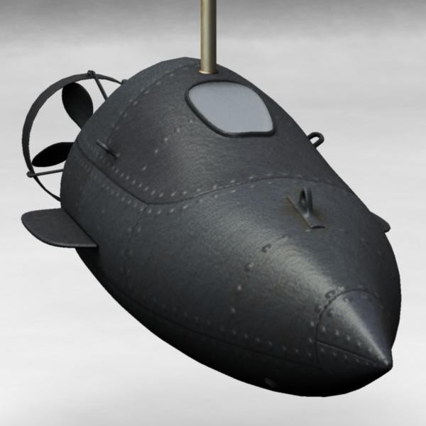 3d model 19th century submarine prototype - 19th Century Submarine Prototype by Sirren