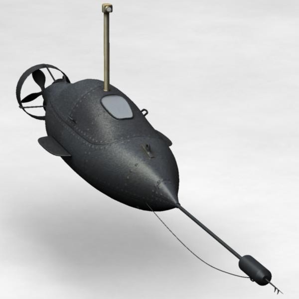 3d model 19th century submarine prototype - 19th Century Submarine Prototype by Sirren