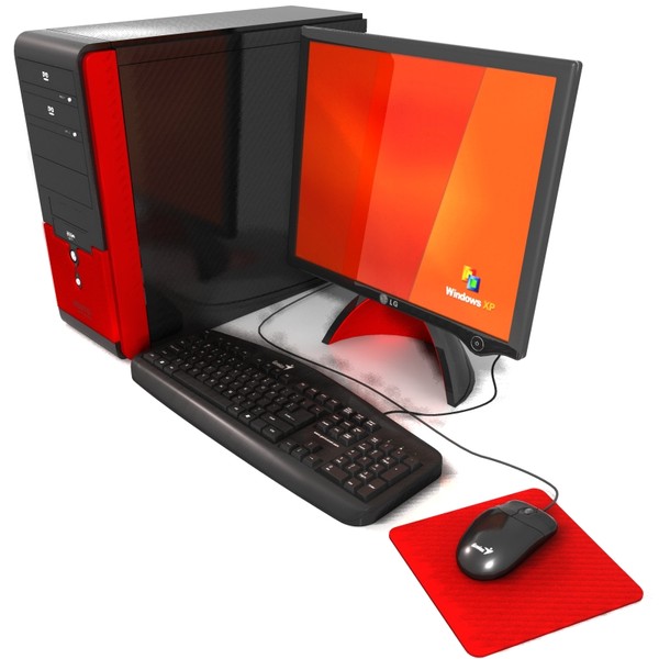 asus lcd monitor 3d max - Computer 3d model Red by PROmax_