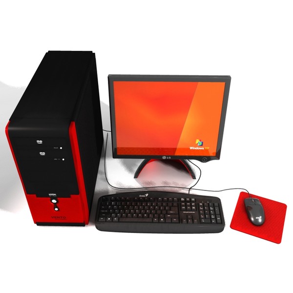 asus lcd monitor 3d max - Computer 3d model Red by PROmax_