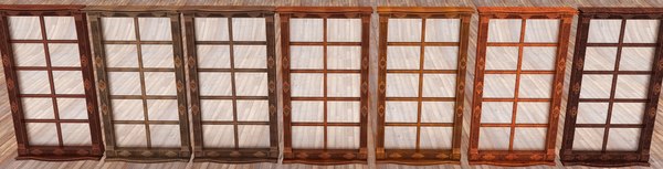 window wood curtain 3d model - window textured... by Litarvan