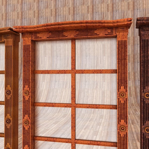 window wood curtain 3d model - window textured... by Litarvan